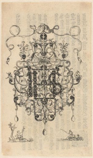 Design for a pendant with IHS initials