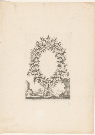 Goldsmith's bouquet in the shape of an oval frame