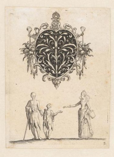 Goldsmith's bouquet in a heart-shaped medallion