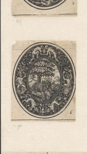 Oval medallion with Adonis attacked by a boar