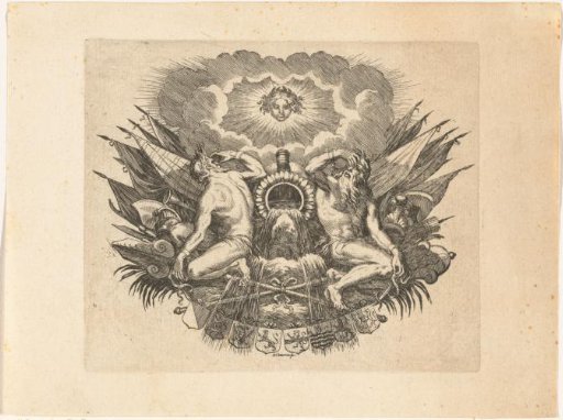 Vignette for the title print of Pierre Corneille's 'Les Victoires du Roy sur les Estats de Hollande, en l'année 1672'
