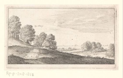 River landscape with walking figures near Albury