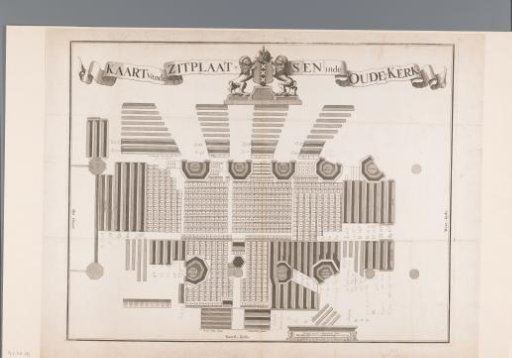 Map of the seating arrangements in the Oude Kerk, Amsterdam