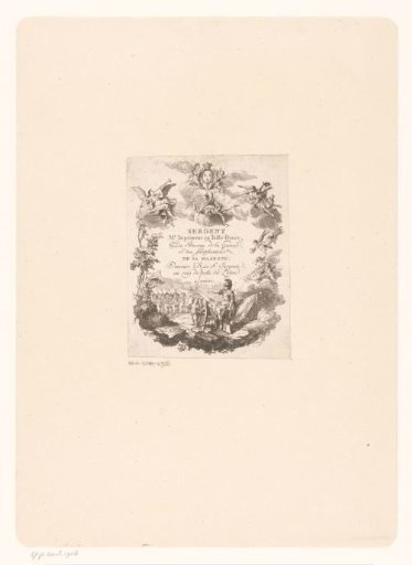 Calling Card of Sergent Surrounded by Allegorical Figures