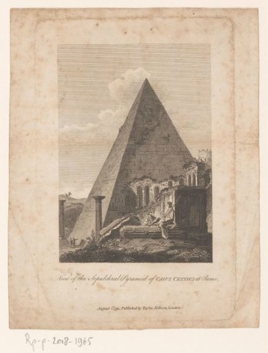View of the Pyramid of Cestius, Rome