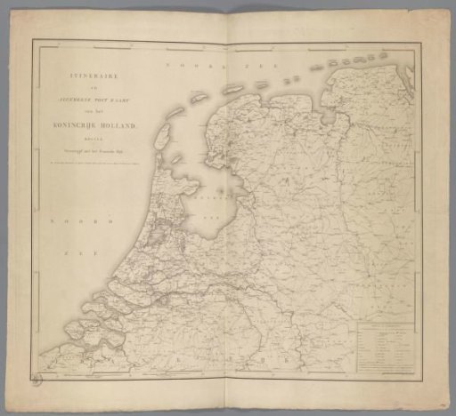Map of the Netherlands with postal routes