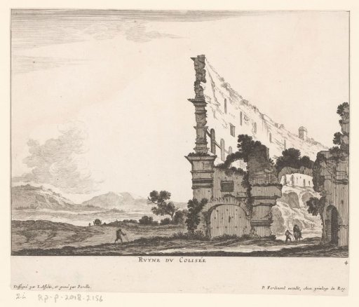 View of the ruins of the Colosseum, at Rome