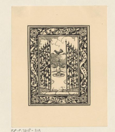 Ex libris of Rose Helen Grundy
