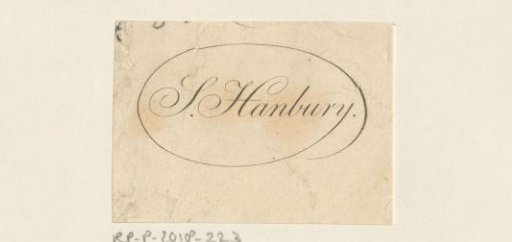 Ex libris of S. Hanbury