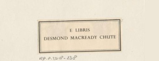 Ex libris of Desmond Macready Chute