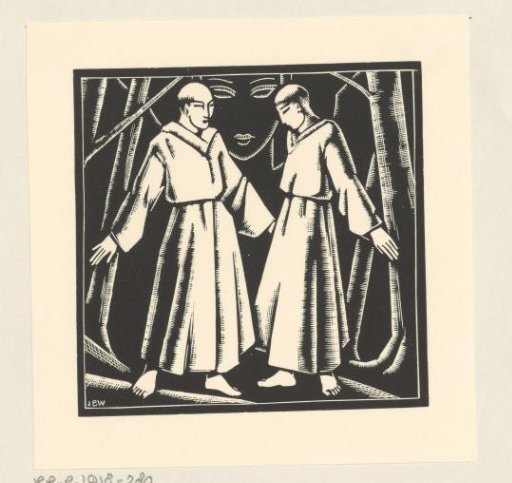Two monks in a forest