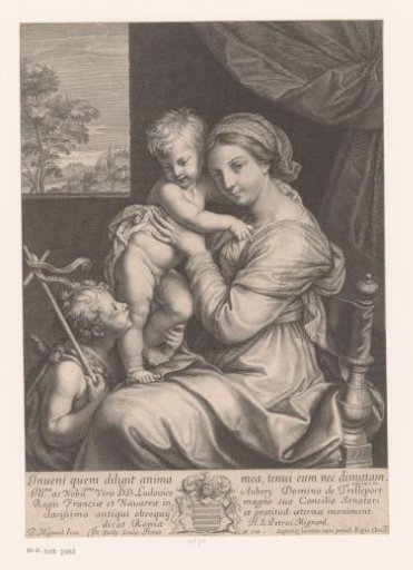 Mary with child standing on her lap and John the Baptist