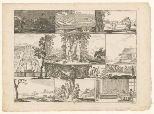 The Fall of Man, surrounded by various representations