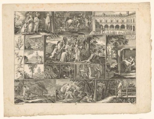 Sheet with scenes from the story of Joseph