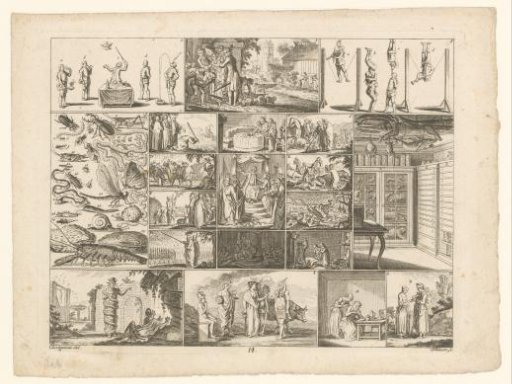 Sheet with various encyclopedic representations