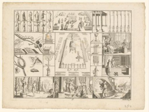 Sheet with various encyclopedic representations