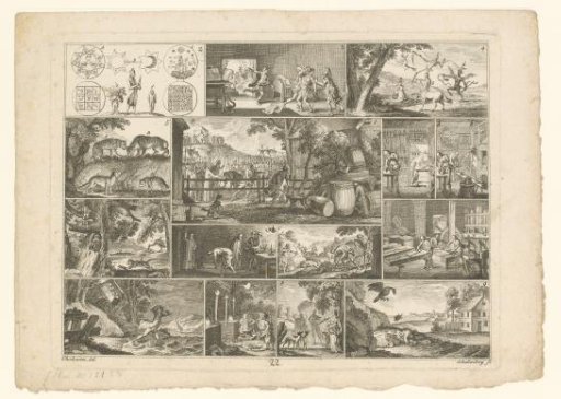 Sheet with various encyclopedic representations