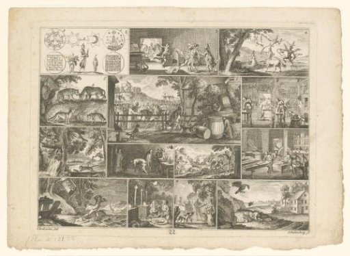 Sheet with various encyclopedic representations