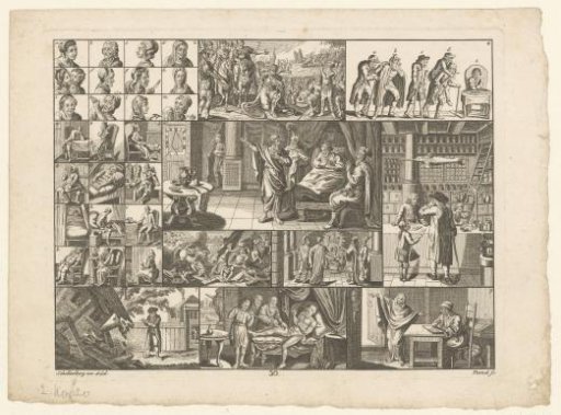 Sheet with various encyclopedic representations