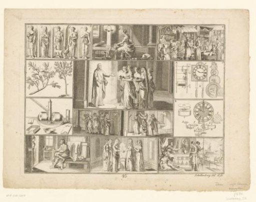 Sheet with various encyclopedic representations