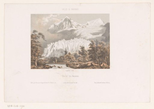 Gezicht op de gletsjer Bossons in de vallei van Chamonix