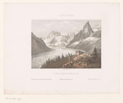 Gezicht op de gletsjer Mer de glace en Montanvert in de vallei van Chamonix