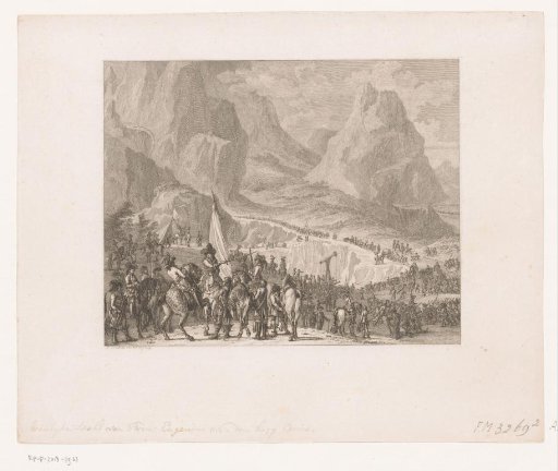 Eugenius van Savoye met zijn troepen bij Mont Cenis