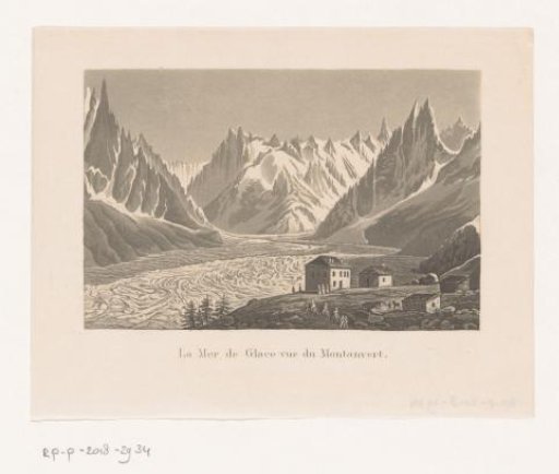 Gezicht op Mer de Glace vanaf Montanvert