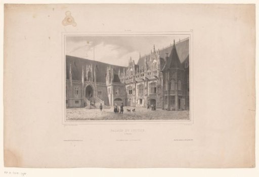 Gezicht op het Palais de Justice te Rouen