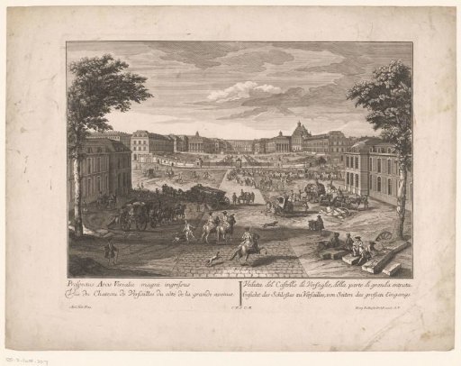 View of the Palace of Versailles from the Side of the Wide Allée