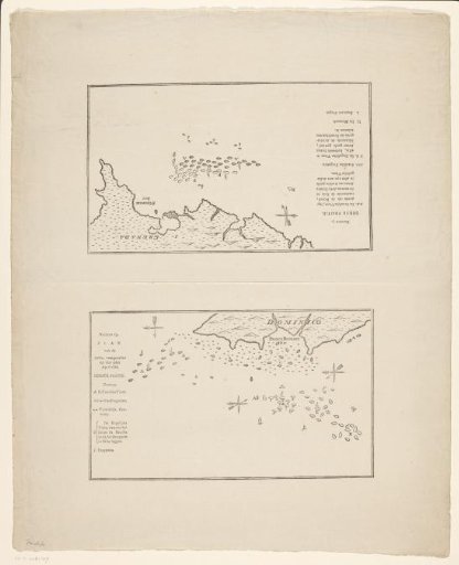Two maps of the Battle of the Saintes, 1782