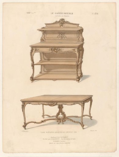 Bookcase and table