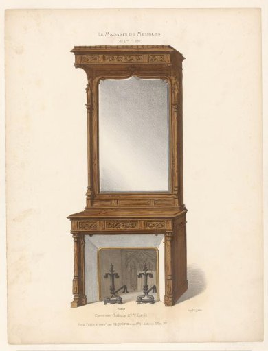 Fireplace with mirror