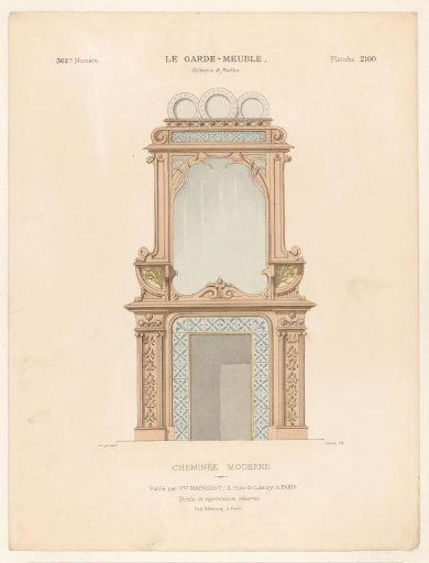 Fireplace with mirror