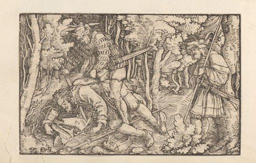 Landscape with the murder of a pilgrim by two armed men