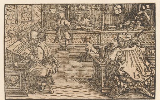 Men reading in a library