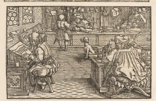 Men reading in a library