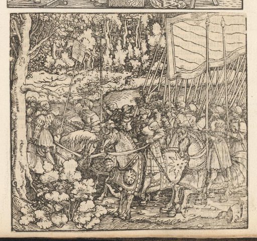 Soldiers at a forest where someone is being hanged from a tree