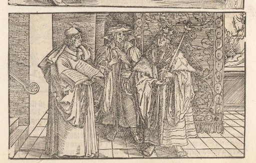 Scholar with a Book, King with a Scepter, and Pilgrim with a Falcon