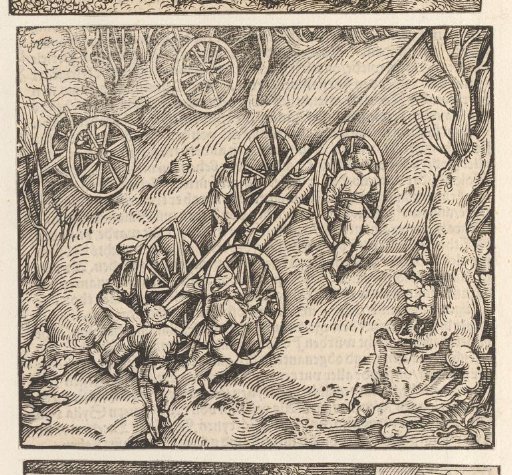 Five People Pushing a Cart Uphill
