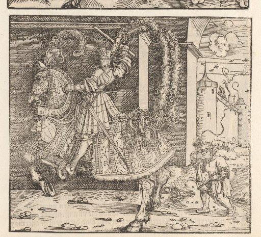 Knight on Horseback Followed by a Child with a Hobby Horse
