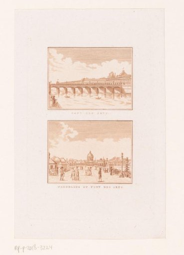 Two views of the Pont des Arts in Paris