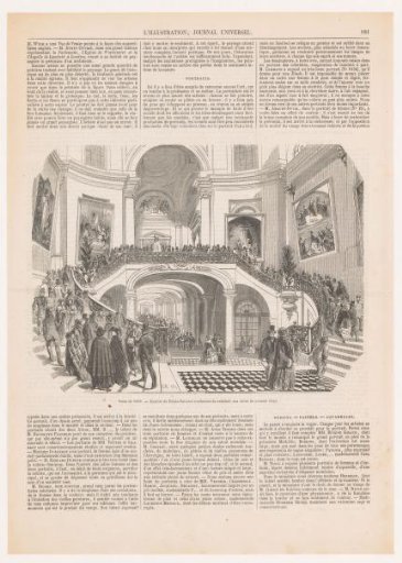 Page from L'Illustration with an image of the Salon of 1850