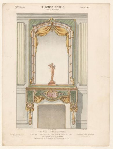 Fireplace with draperies in the Louis XV style