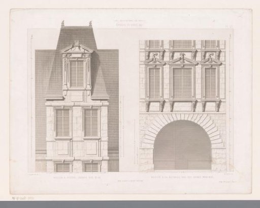 View of two houses in Poitiers and La Rochelle