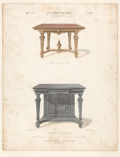Table and console table in the Louis XIII style