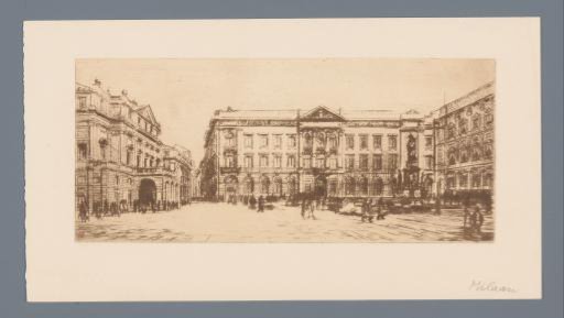 View of the Piazza della Scala in Milan