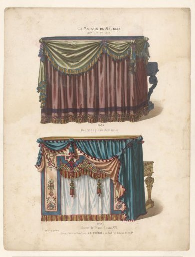 Two pianos with draperies