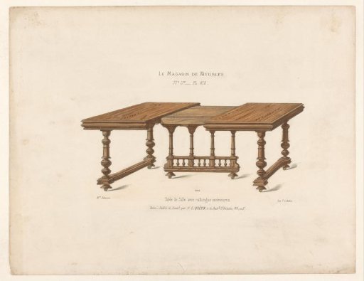 Dining table with an internal extension leaf