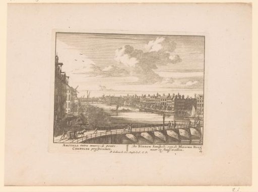 View of the Binnen-Amstel from the Blauwbrug in Amsterdam